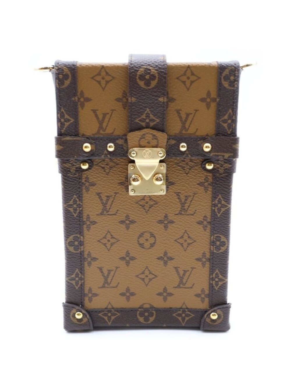 Louis Vuitton Monogram Reverse Pochette Trunk Vertical Mini Shoulder Bag Phone